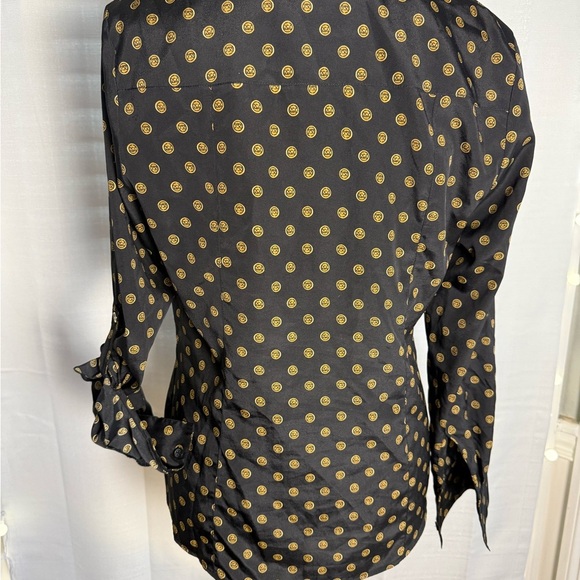 MICHAEL Michael Kors Black and Gold Zip Down Shirt - Picture 2 of 9